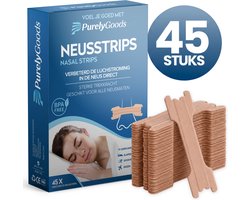 PurelyGoods® Neusstrips 45 Stuks - Anti Snurk - Bruin - One Size