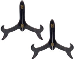 Purepeak Bordenstandaard voor Sierborden Set - 2 Stuks - Bordenhouder Geschikt voor Borden tot 25 cm Hoog - Bordenrek - Bruin