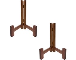 Purepeak Bordenstandaard voor Sierborden Set - 2 Stuks - Bordenhouder Geschikt voor Borden tot 25 cm Hoog - Bordenrek - Hout