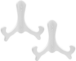 Purepeak Bordenstandaard voor Sierborden Set - 2 Stuks - Bordenhouder Geschikt voor Borden tot 25 cm Hoog - Bordenrek - Wit