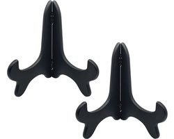 Purepeak Bordenstandaard voor Sierborden Set - 2 Stuks - Bordenhouder Geschikt voor Borden tot 25 cm Hoog - Bordenrek - Zwart