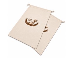 Purepeak Broodzakken Set 2 Stuks - Herbruikbare Broodzak - Linnen - Voor Zelfgebakken Brood