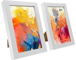 Purepeak Fotolijstjes Set 2 Stuks - Wit Fotolijstje - 10x15 cm - 1.5 cm dikte