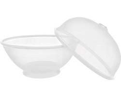 Purepeak Fruitschaal met Deksel - Fruitmand met Vliegenkap - 28 cm - Wit