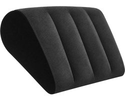 Purepeak Kniekussen voor in Bed - Wigkussen - Zwart - Leeskussen - Bookseat - Beenkussen Zijslapper - Opblaasbaar