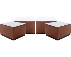 Purepeak Meubelverhogers Set 4 Stuks - Bedverhogers - 8 x 8 x 5.1 cm - Tafelpoot verhoger - Bruin