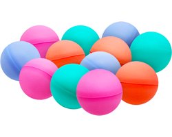 Purepeak Waterballonnen Zelfsluitend 12 Stuks - Herbruikbare Waterbalonnen zonder Magneten - Blauw, Roze, Oranje, Groen