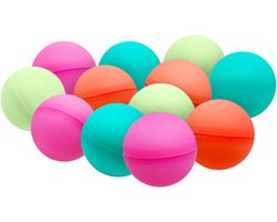 Purepeak Waterballonnen Zelfsluitend 12 Stuks - Herbruikbare Waterbalonnen zonder Magneten - Groen, Roze, Oranje, Turquoise