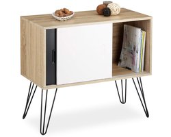 Puristisch dressoir - Retro design - 1 stuk - zwart/wit - fineerhout