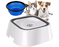 Purlov Waterschaal Huisdieren - Niet-Morsend - 1,5 Liter - Inclusief Siliconen Kom