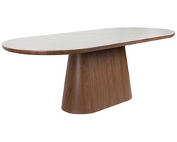 Puur - Coen eettafel ovaal 180 cm - walnoot/marmer