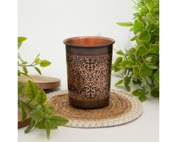 Puur koperen beker antique geëtst – 300 ml (zware uitvoering, 105 gr)