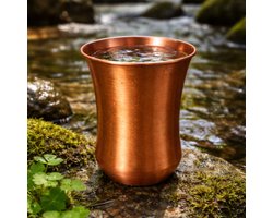 Puur koperen beker gebogen mat gepolijst – 300 ml (zware uitvoering, 120 gr)