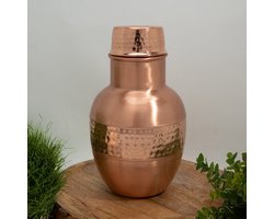 Puur koperen bolle karaf sequence met dop ± 950 ml