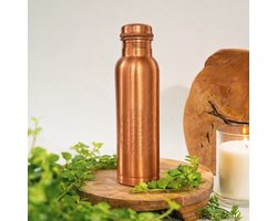 Puur koperen fles flower of life zijde finish zonder handgreep 950 ml