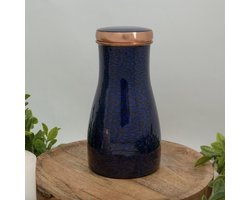 Puur koperen karaf bloemenprint met dop ± 950 ml