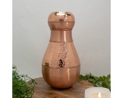 Puur koperen karaf sequence met bolle dop ± 950 ml