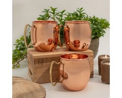 Puur Koperen Set 3 Mokken Glad - 3 x 470 ml