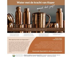 Puur Koperen Set: Kan Gehamerd (±1,5 l) + 2 Bekers - Zware Uitvoering (in luxe fluwelen bewaardoos)