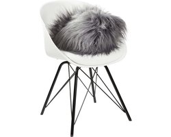 PuurLoom Sierkussen - 40x40cm - Grijs - Schapenvacht IJslands - sierkussens, sierkussen fluffy, schapenvacht, sierkussens 45x45, sierkussens 50x50cm, bankkussen, kussens woonkamer landelijk, kussens woonkamer, kussen
