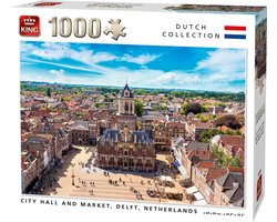Puzzel DELFT 1000 Stukjes CITY HALL AND MARKET, DELFT, NETHERLANDS