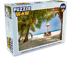 Puzzel Ligbedden tussen de palmbomen op een strand van Bali - Legpuzzel - Puzzel 500 stukjes