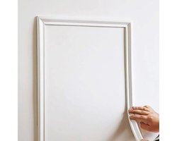 PVC Decoratieve Zelfklevende Wandafwerking - 3.2cm×300cm - zelfklevend - DIY 3D Plafondafwerking - voor woningdecoratie - flexibel zelfklevend, hoeklijst - voor Tv-wand Omlijsting decoratie van vloer tot plafond, spiegel, kastdeur - Wit
