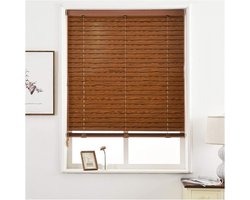 PVC jaloezieën - Horizontale raambekleding - Privacy en licht - Waterdicht en schimmelbestendig - 105x130cm - Hout effect