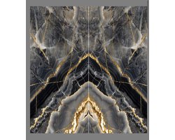 PVC Marmerlook Wandpaneel – Bookmatch Zwart (122×280 cm per plaat) – 2x Plaat Pak – Marmeren Wandbekleding – Muurpaneel – Zwarte Marmerlook – Wanddecoratie – Luxe Wandafwerking – Badkamer, Keuken & Woonkamer