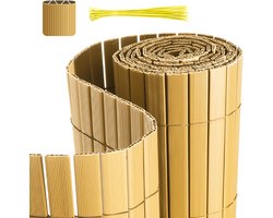 PVC Tuinscherm 0.8x4m - Balkonscherm inkijkbescherming - voor buiten tuin balkon - Bamboekleur