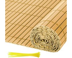 PVC Tuinscherm - balkon Tuinafscheiding & Balkonscherm terras en tuin - Bamboekleur - 0.8x5m