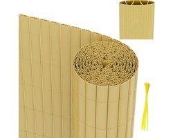 PVC Tuinscherm - balkon Tuinafscheiding & Balkonscherm terras en tuin - Bamboekleur - 1x5m