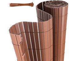 PVC Tuinscherm - balkon Tuinafscheiding & Balkonscherm terras en tuin - bruin 0.8x3m 2pcs