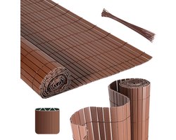 PVC Tuinscherm - balkon Tuinafscheiding & Balkonscherm terras en tuin - bruin 0.8x5m 2pcs