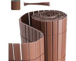 PVC Tuinscherm - balkon Tuinafscheiding & Balkonscherm terras en tuin - bruin 0.9x5m