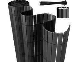 PVC Tuinscherm - balkon Tuinafscheiding & Balkonscherm terras en tuin - grijs 0.8x3m 2pcs