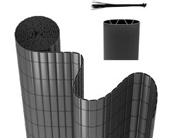 PVC Tuinscherm - balkon Tuinafscheiding & Balkonscherm terras en tuin - grijs 1x4m