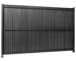 PVC Tuinscherm - Privacy Latten - Kunststof - 2,50x1,93m - Grijs - Privacyscherm