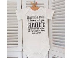 pyjama Baby pakje cadeau geboorte meisje jongen set met tekst aanstaande zwanger kledingset pasgeboren unisex  romper lange mouw wit en broekje| Huispakje | Kraamkado | Gift Set babyset kraamcadeau babygeschenkset
