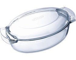 Pyrex - Classic Ovenschaal Ovaal met Deksel 5,8 liter - Transparant