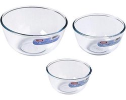 Pyrex Classic Prepware Mengkom - Borosilicaatglas - Set van 3 Stuks - 0,5 L / 1 L / 2 L