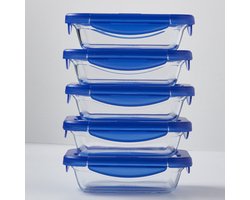 Pyrex - Cook & Go Schaal Rechthoek met Deksel 2-Delig - Transparant - Borosilicaatglas