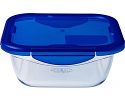 Pyrex - Cook & Go Schaal Vierkant met Deksel 0,8 liter - Transparant
