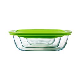 Pyrex - Cook & Store Schaal Vierkant met Deksel 2,2 liter - Glas - Transparant