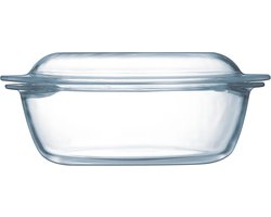 Pyrex - Essentials Schaal Rechthoek met Deksel 6,5 liter - Transparant