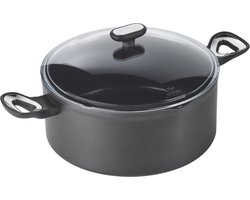 Pyrex - Origin+ Kookpan met Deksel Ø 28 cm - Zwart - Zilver - Aluminium