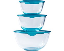 Pyrex - Prep & Store Mengkom met Deksel 3-Delig - Transparant - Borosilicaatglas
