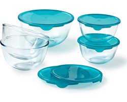 Pyrex - Prep & Store Mengkom met Deksel 5-Delig - Transparant - Borosilicaatglas