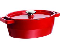 Pyrex Slowcook Braadpan Ovaal - Gietijzer - 5,8 liter - Rood