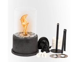 PyroProducts® Luxe Sfeerhaard - Tafelhaard - 480ML - Incl. Accesoirespakket - Buitenhaard - Binnen & Buiten - Bio-Ethanol Haarden - Antraciet